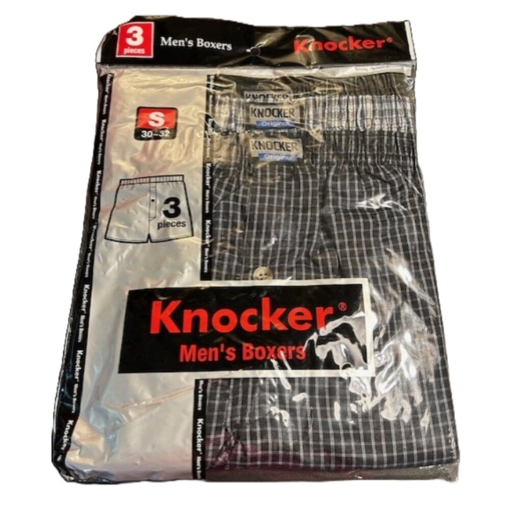 NEW Knocker pack of 3 Button Fly Boxer Shorts